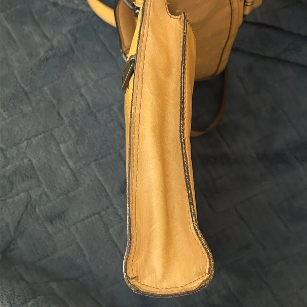 Fossil Yellow Leather Crossbody Bag